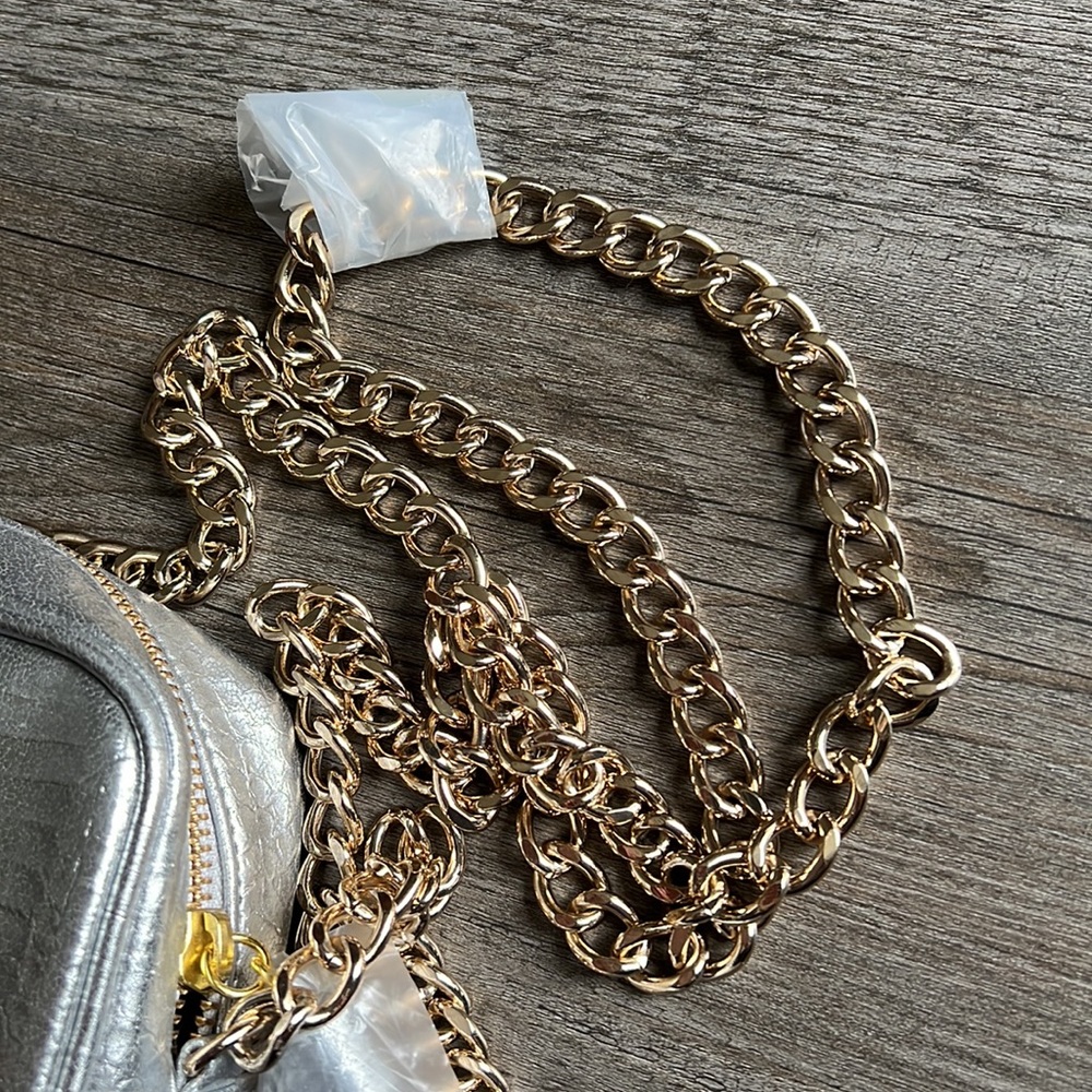 NWT Victoria’s Secret Silver Python Pattern Chain Crossbody - Picture 7 of 10